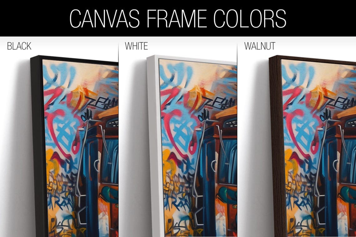 Urban Graffiti On Subway Train Street Art Framed Unframed Long Horizontal Gallery Wrapped Ready To Hang Extra Large Wall Art - Image 2