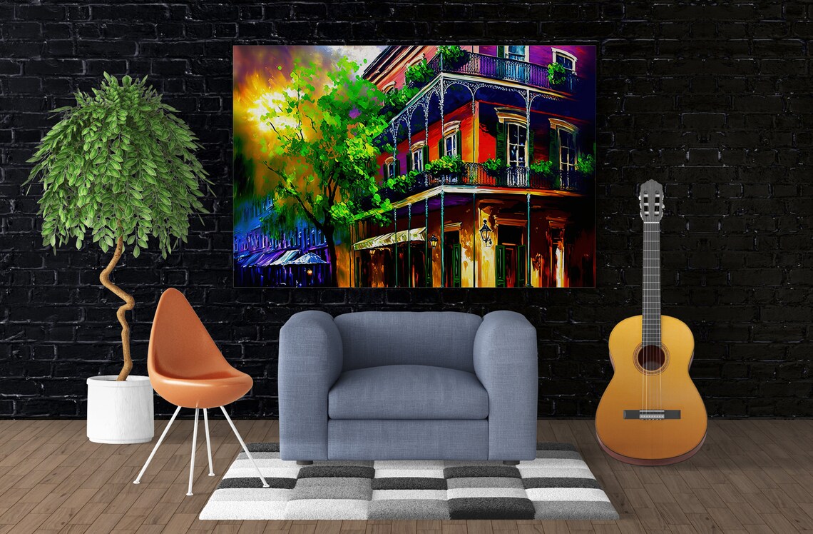 New Orleans French Quarter Bourbon Street Balcony Art Print - Image 3