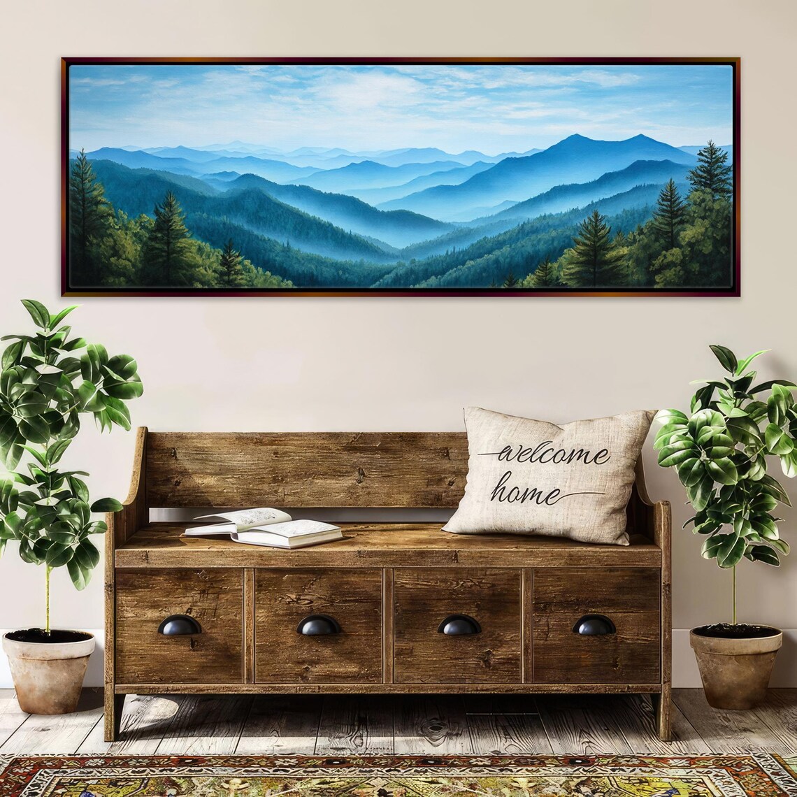 Great Smoky Mountains Panoramic Landscape Art Print - Image 3