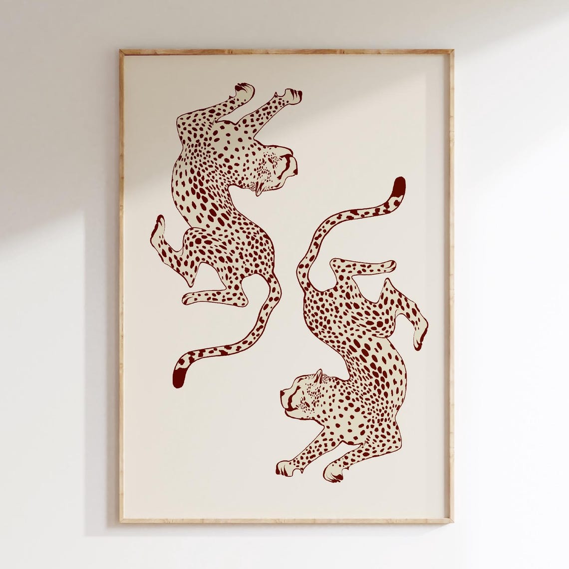 Black Cheetah Animal Print Trendy Wall Art Blue Leopard Poster Preppy Dorm Decor Apartment Maximalist Retro Y2k
