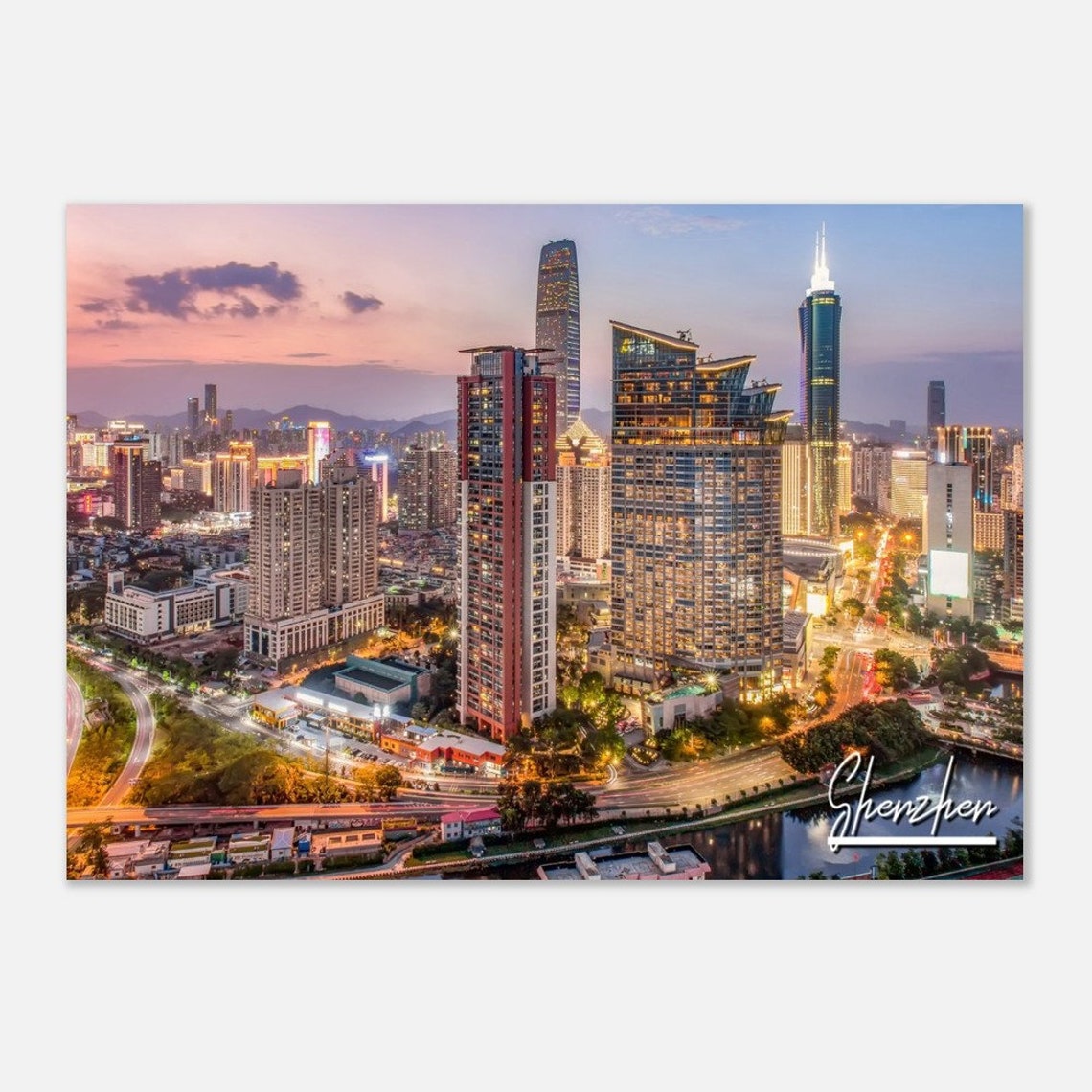 Shenzhen Cityscape Poster Print China Travel Photography