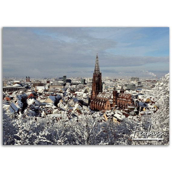 Freiburg Germany Winter Cityscape Photo Print Travel Wall Art