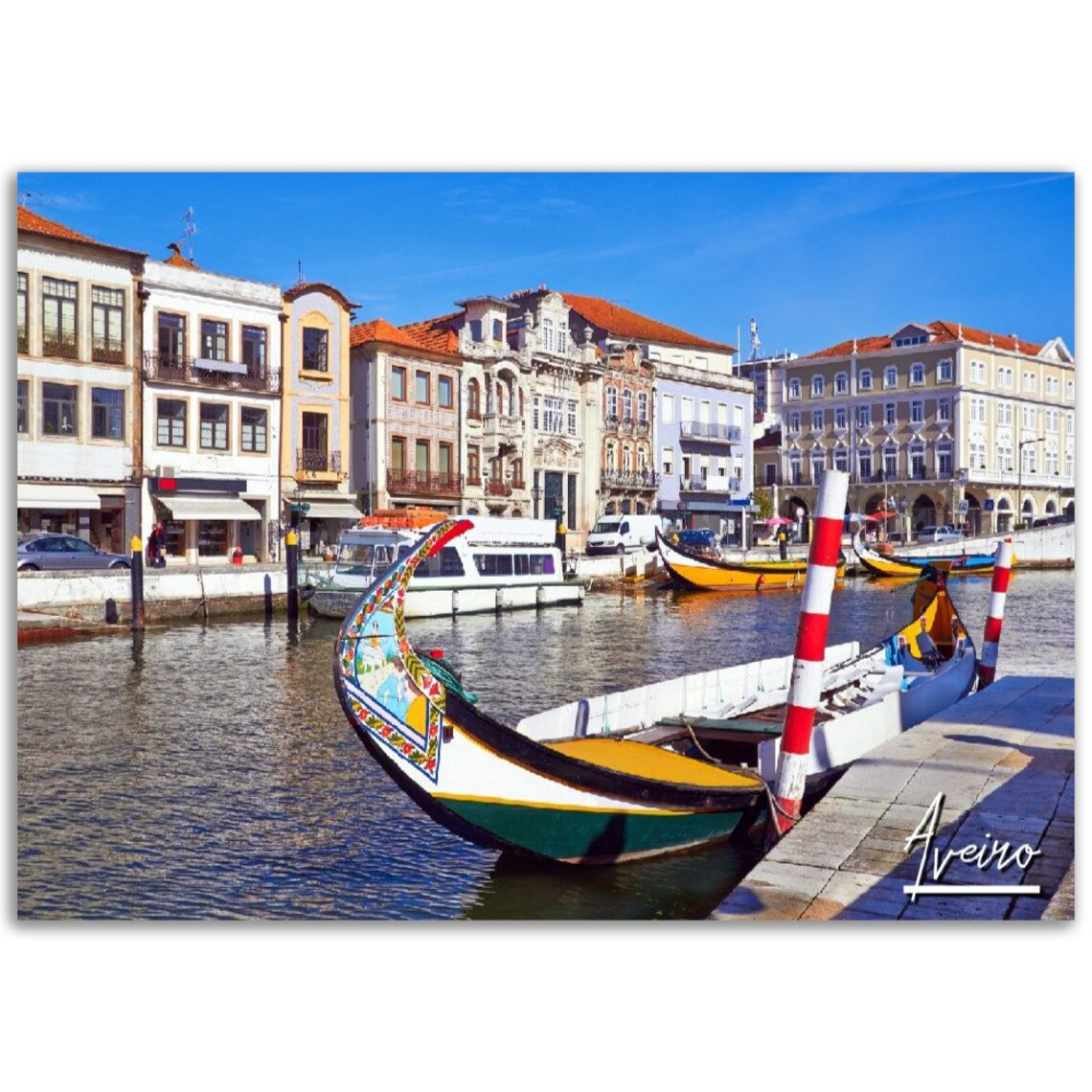 Aveiro Portugal Colorful Canal Boat Photography Travel Poster