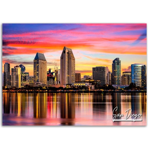 San Diego Skyline Poster Cityscape Photography Print