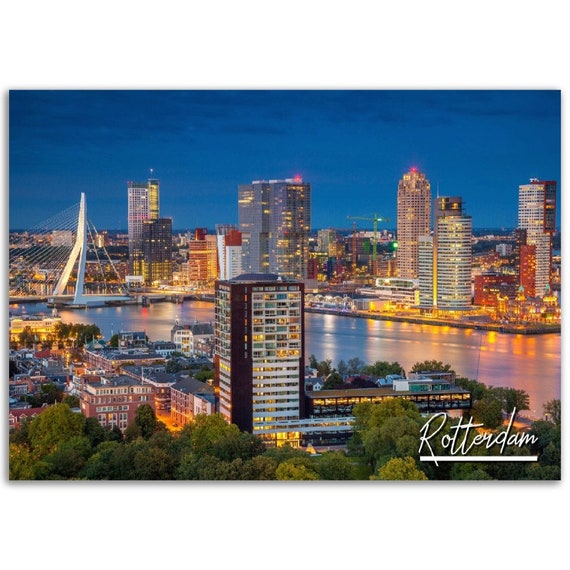 Rotterdam Skyline Poster Dutch Cityscape Wall Art