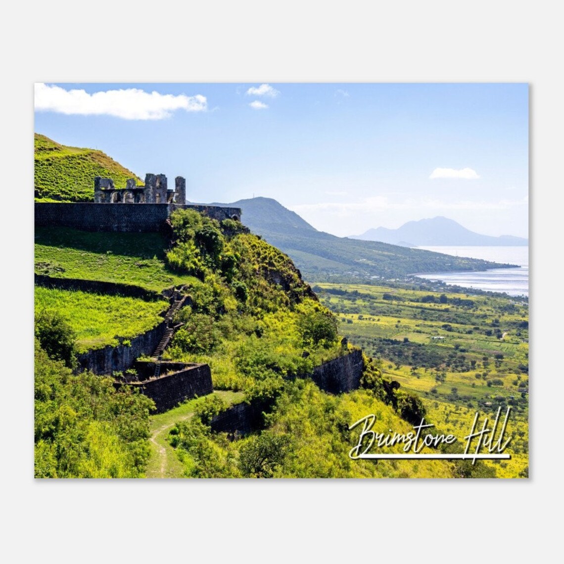 Brimstone Hill Fortress Travel Poster, Saint Kitts