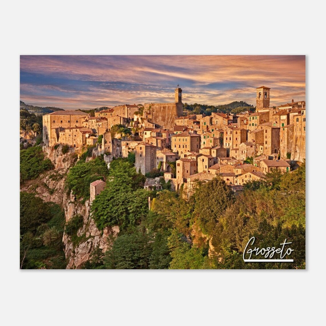 Grosseto Italy Hilltop Old Town Sunset Travel Photography Poster