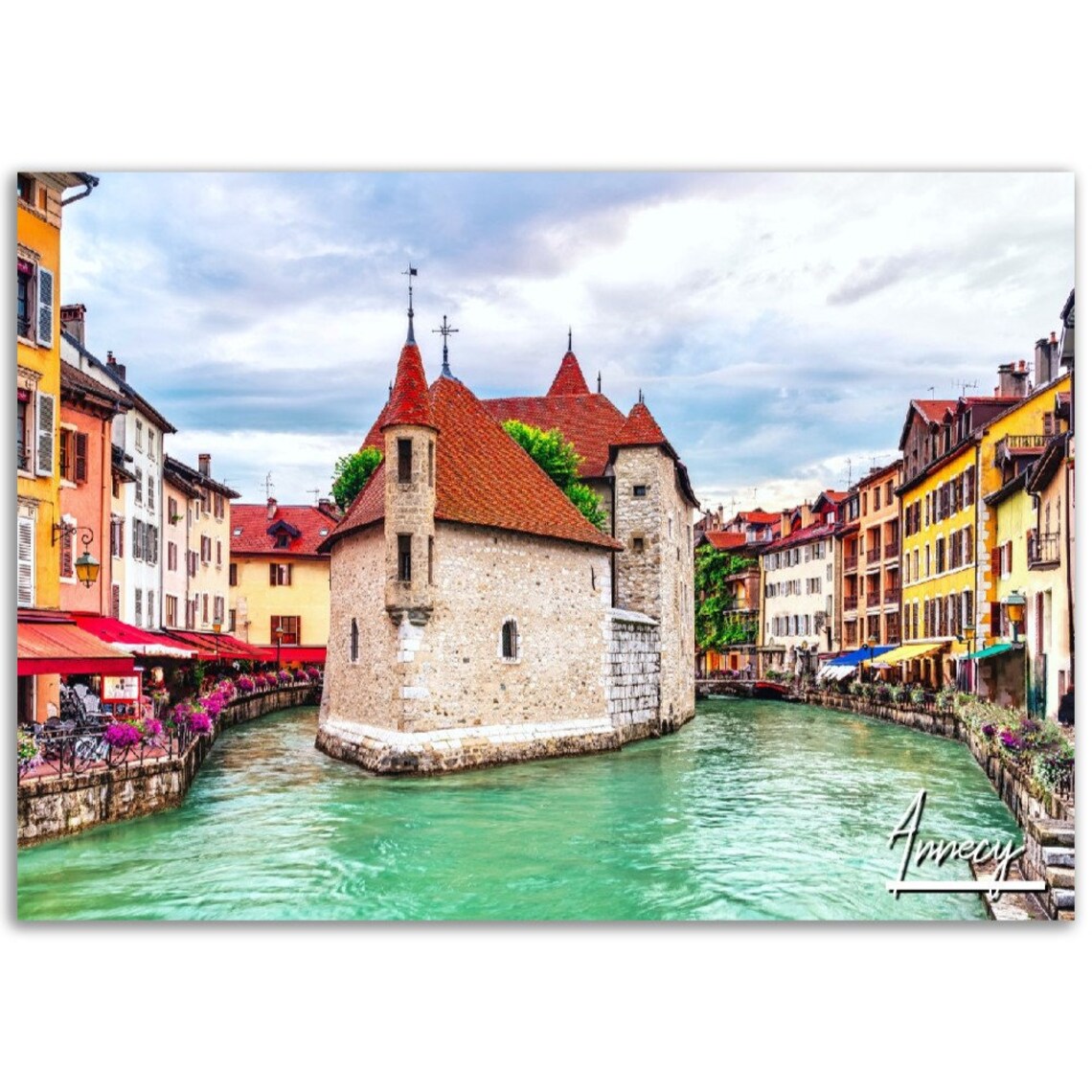 Annecy France Canal Old Town Island Palace Travel Poster Photo