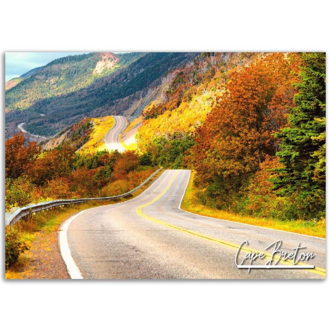 Cape Breton Fall Foliage Scenic Winding Mountain Road Poster