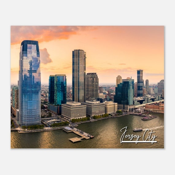 Jersey City Skyline Poster New Cityscape Wall Art