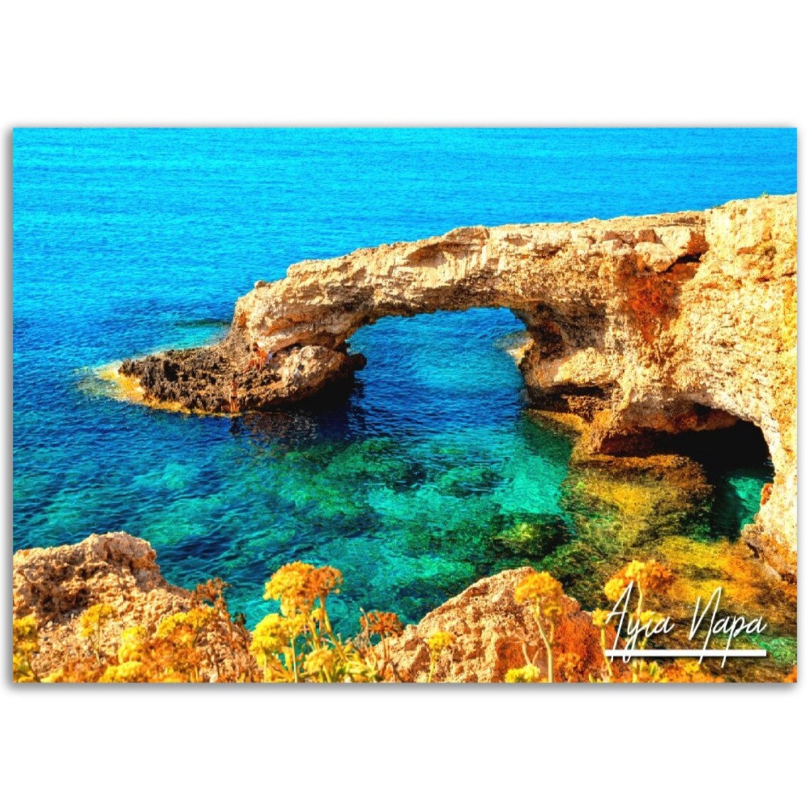 Ayia Napa Cyprus Sea Arch Turquoise Water Coastal Travel Poster