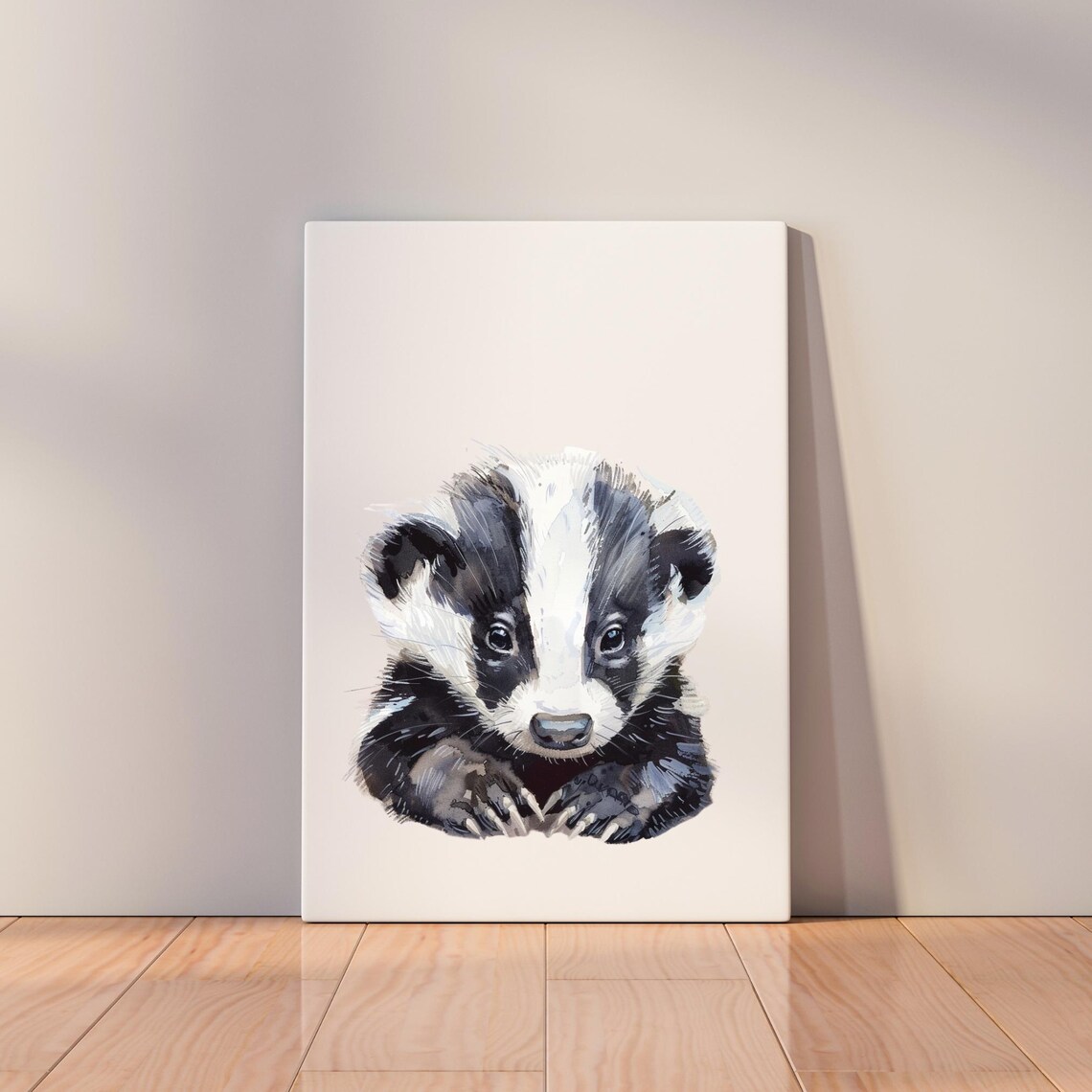 Baby Badger Watercolor Art Print
