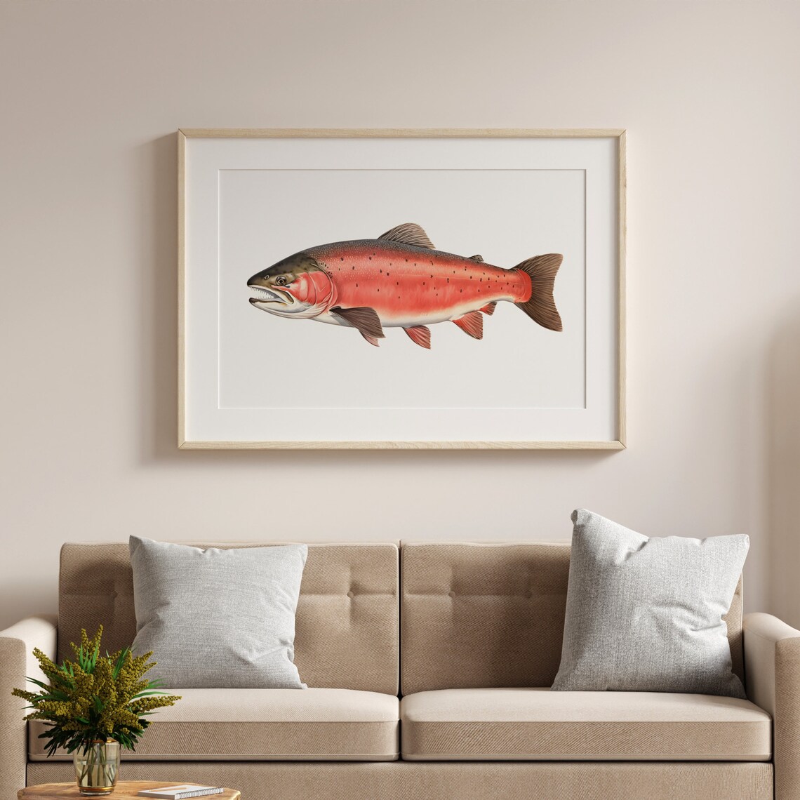 Salmon Fish Vintage Illustration Art Print - Image 3