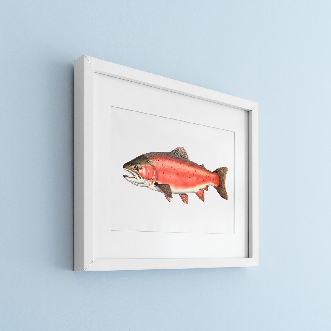 Salmon Fish Vintage Illustration Art Print - Image 2