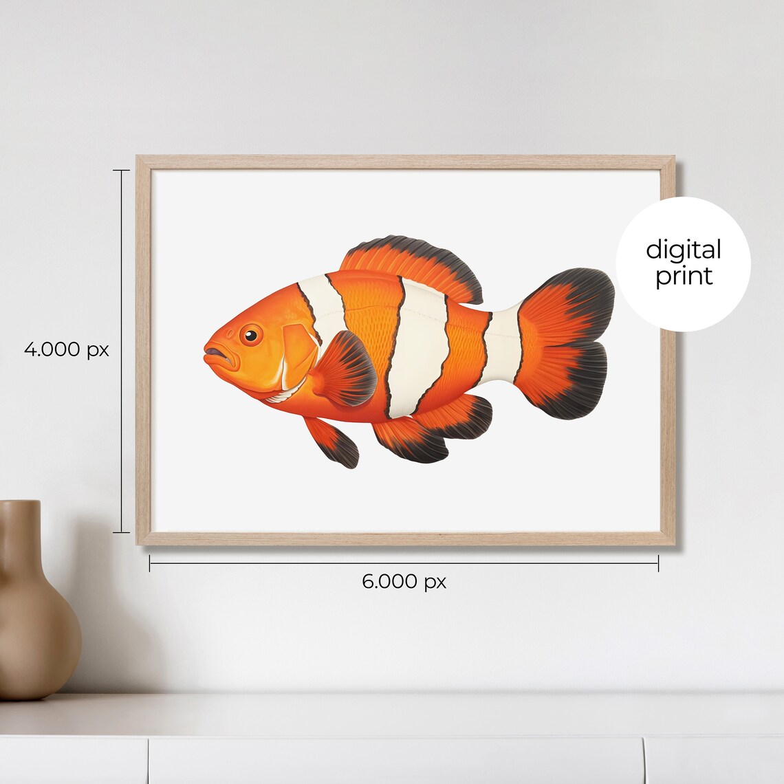 Clownfish Vintage Illustration Art Print - Image 2