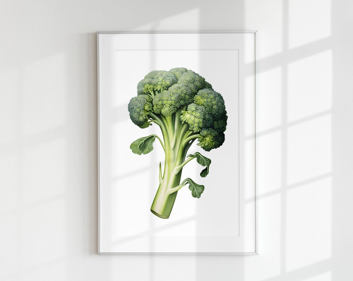 Broccoli Botanical Vintage Kitchen Art Print