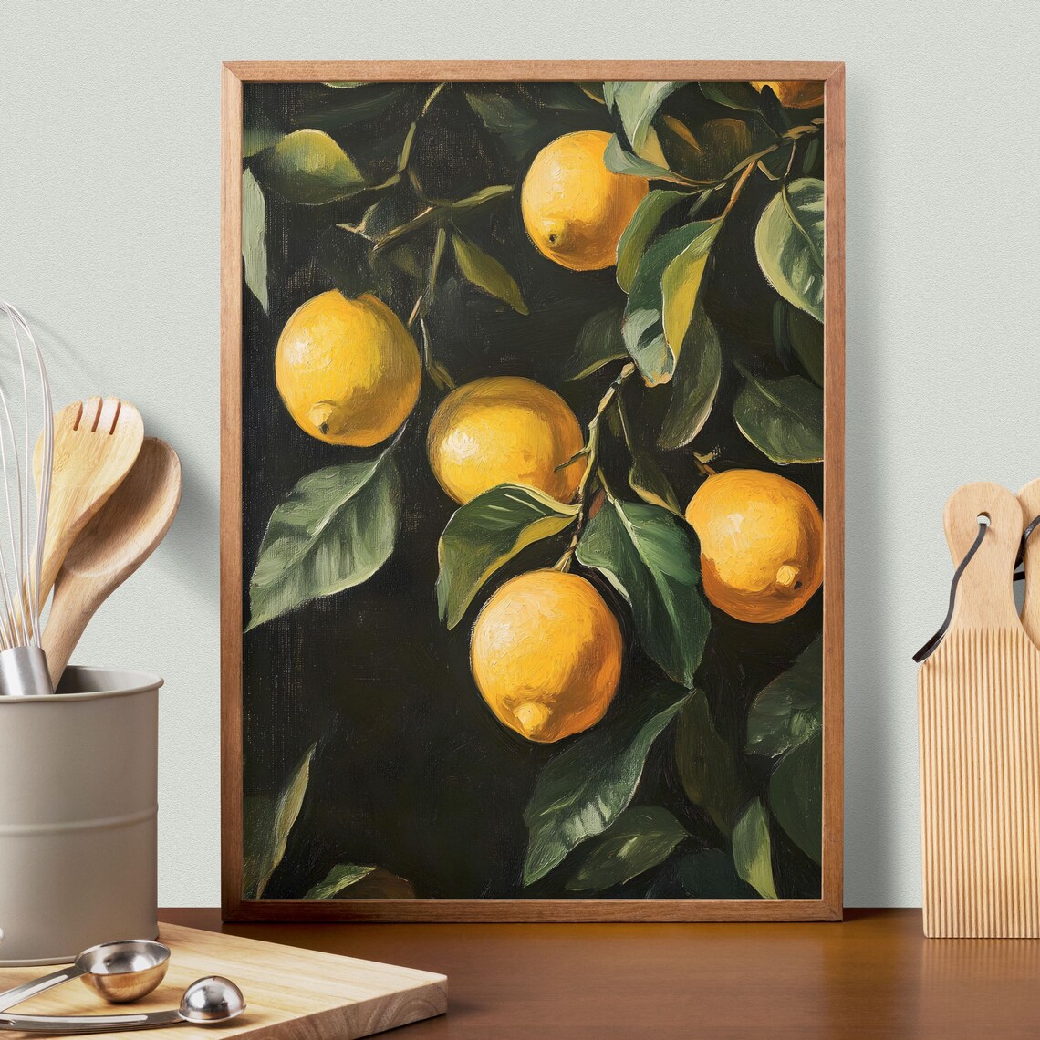 Lemon Oil Painting Print, Botanical Vintage Poster - Image 3