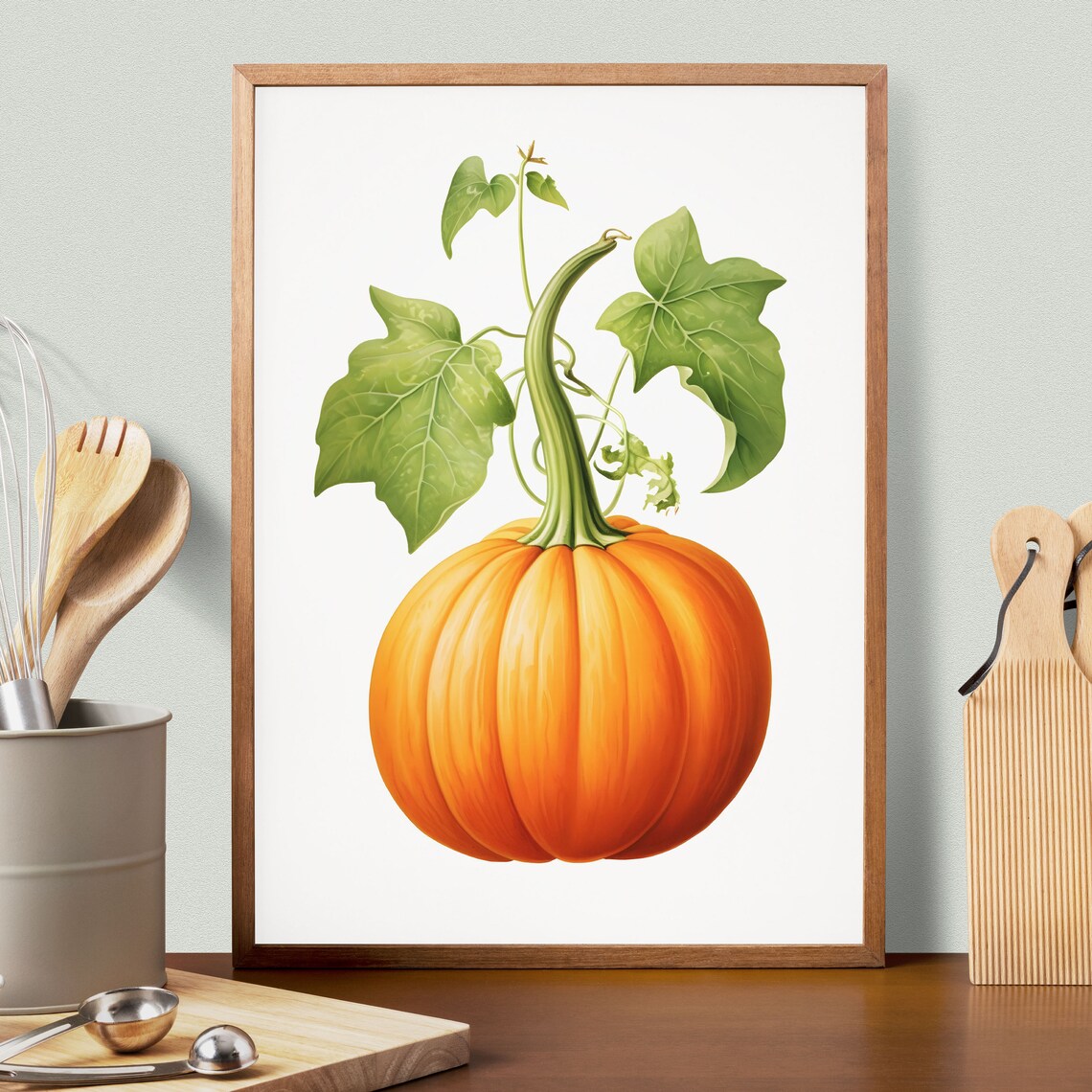 Pumpkin Vintage Minimal Poster, Kitchen Wall Art - Image 3