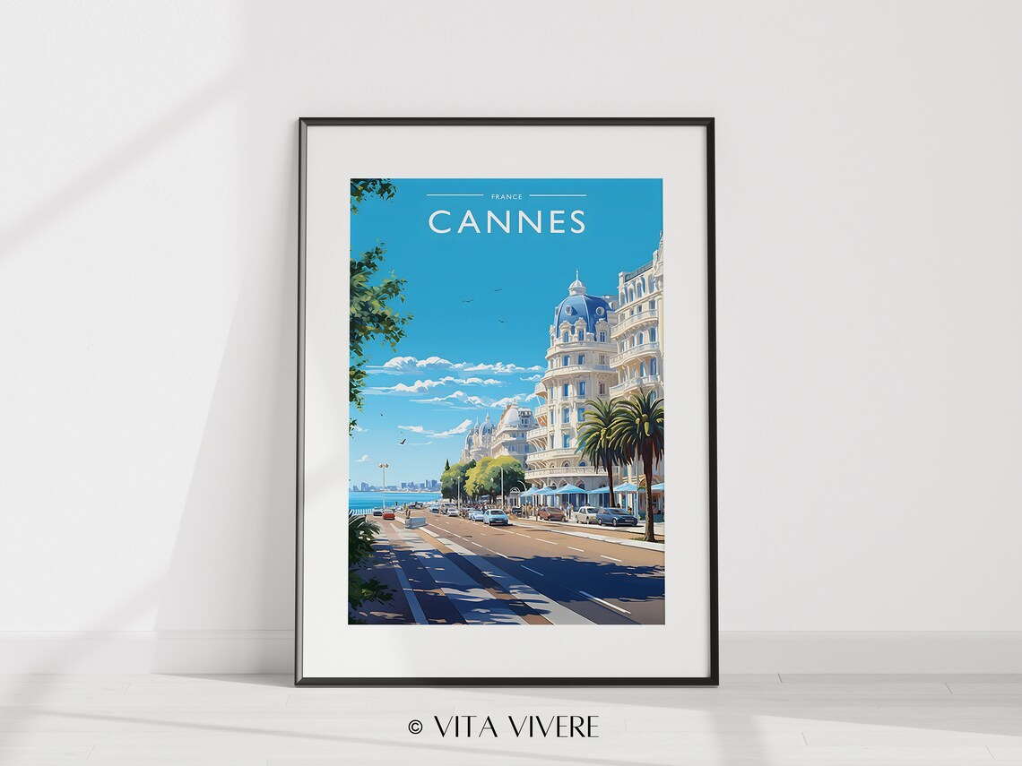 Cannes Travel Poster, France City Art Print - Image 2