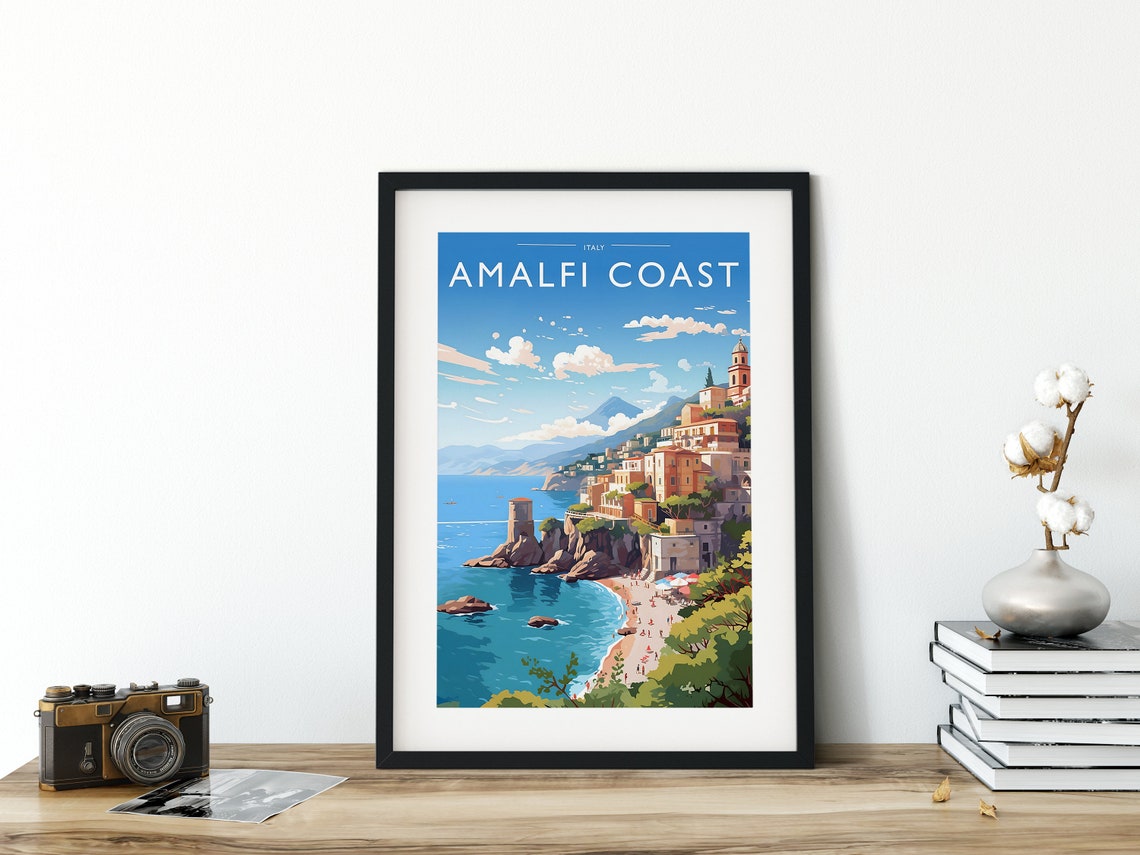 Amalfi Coast Travel Print Art Amalfi Coastal Art Amalfi Wall Print Italy Artwork Amalfi Travel Poster Gift Amalfi Wall Hanging Travel Gift - Image 3