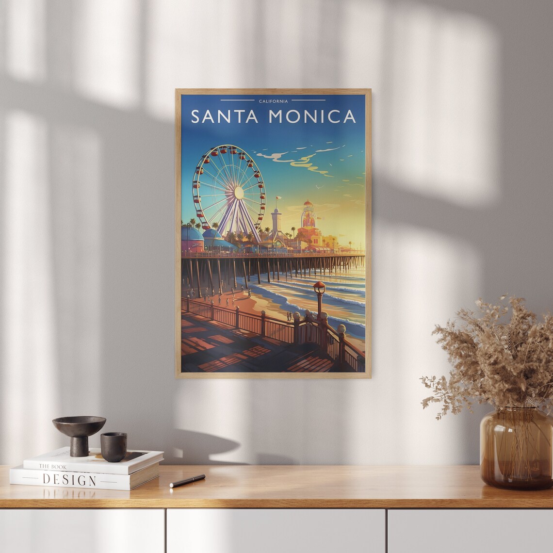 Santa Monica Travel Poster, California Travel Art - Image 5