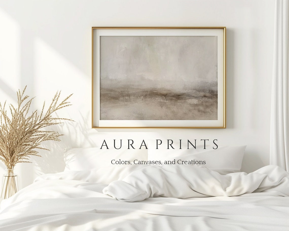 Minimalist Fog Landscape Abstract Muted Gray Tones Serene Wall Art