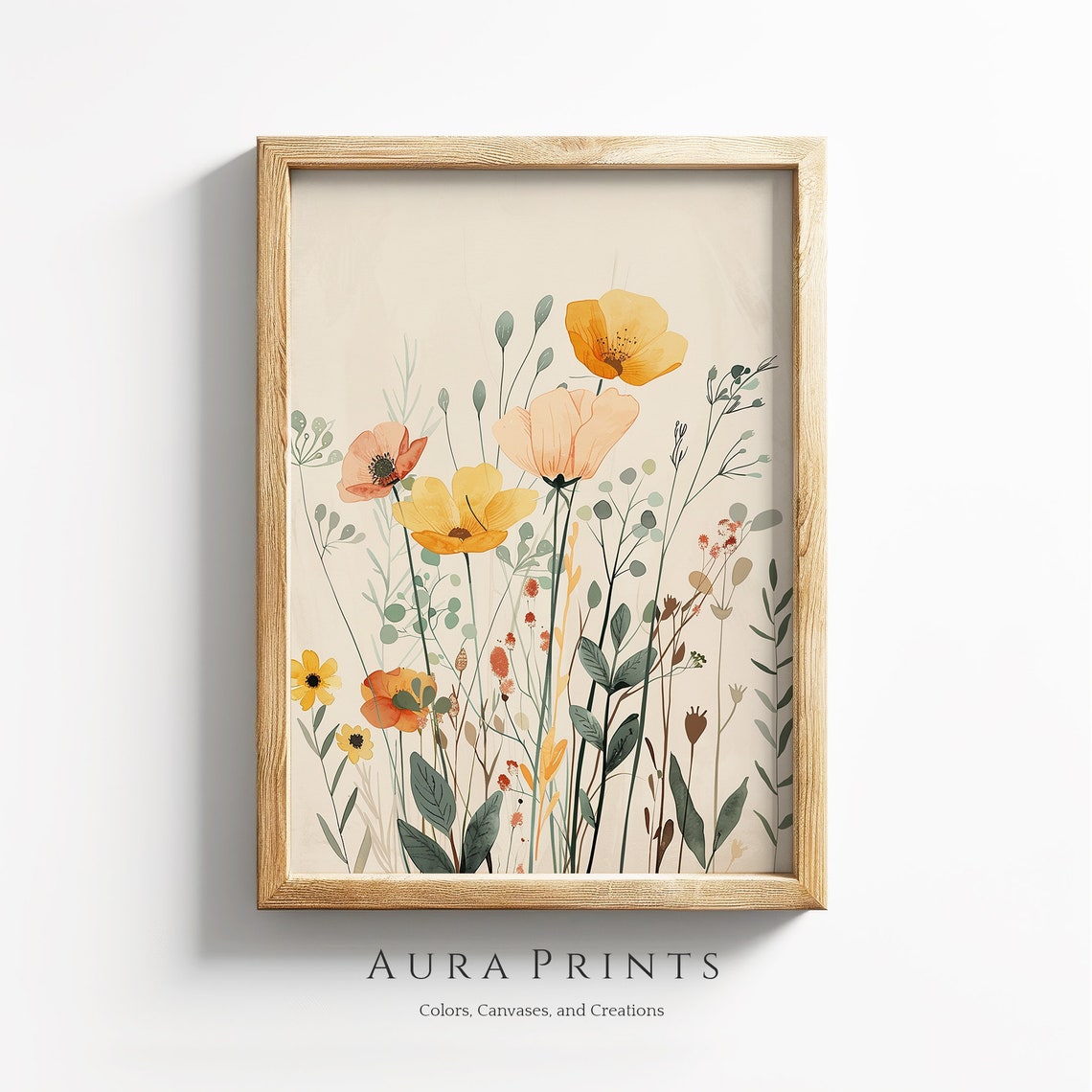Summer Bloom Botanical Wall Art Cottage Style Decor 0458