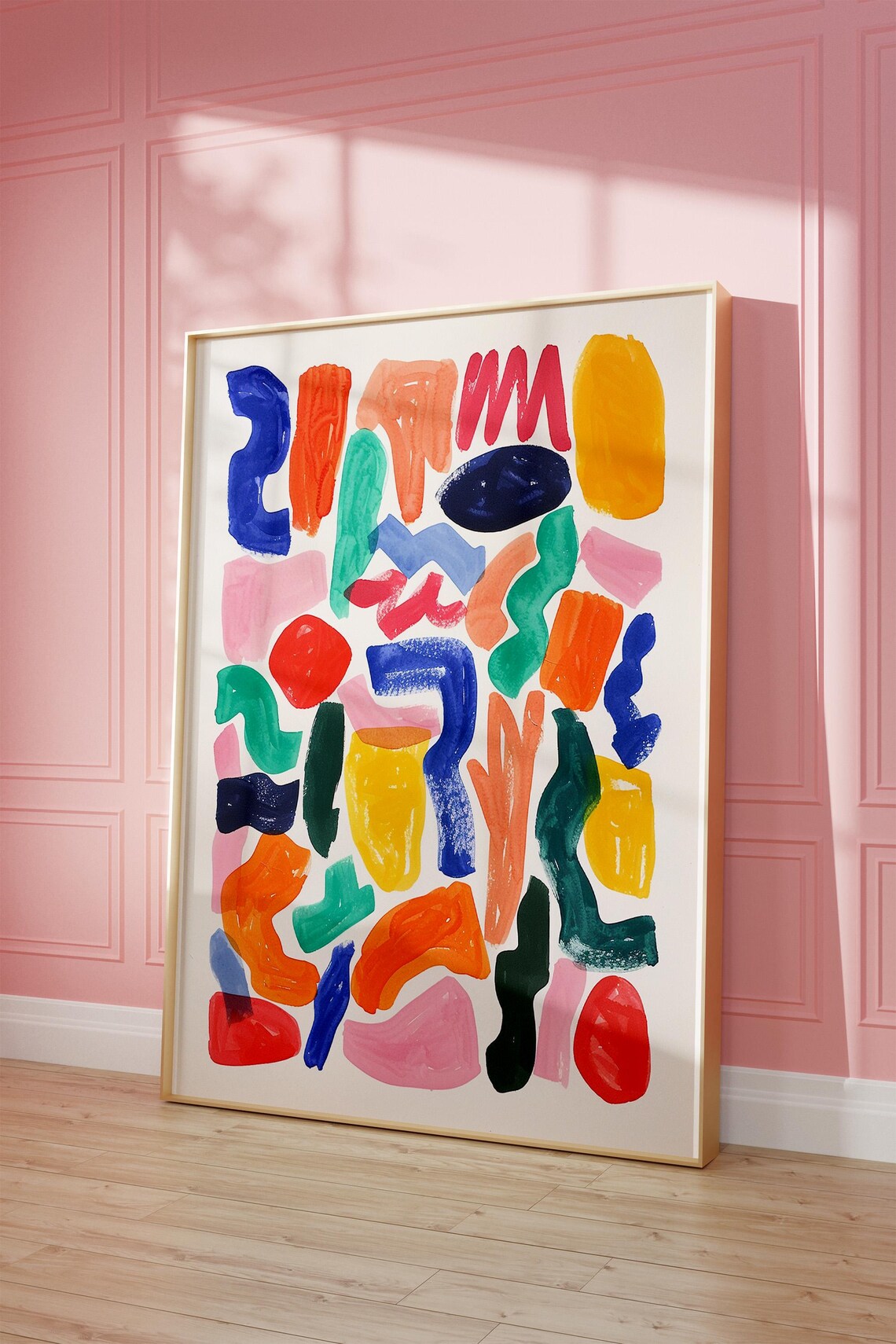 Colorful Abstract Shapes Painting Bold Brushstroke Eclectic Art Print