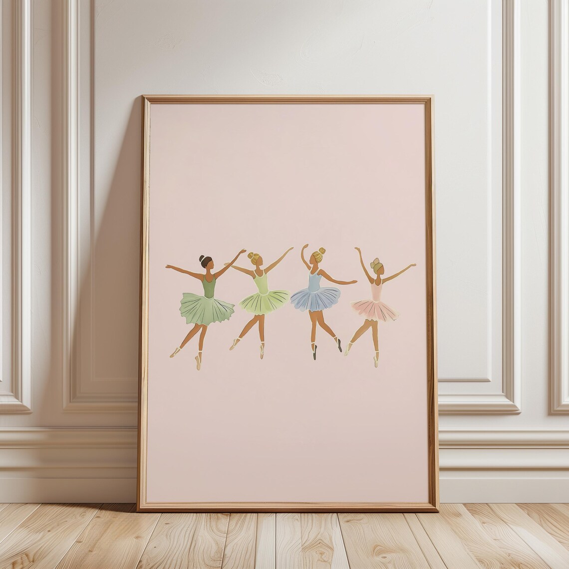 Ballet Dancers Pastel Tutu Dance Girls Room Pink Nursery Wall Art - Image 4