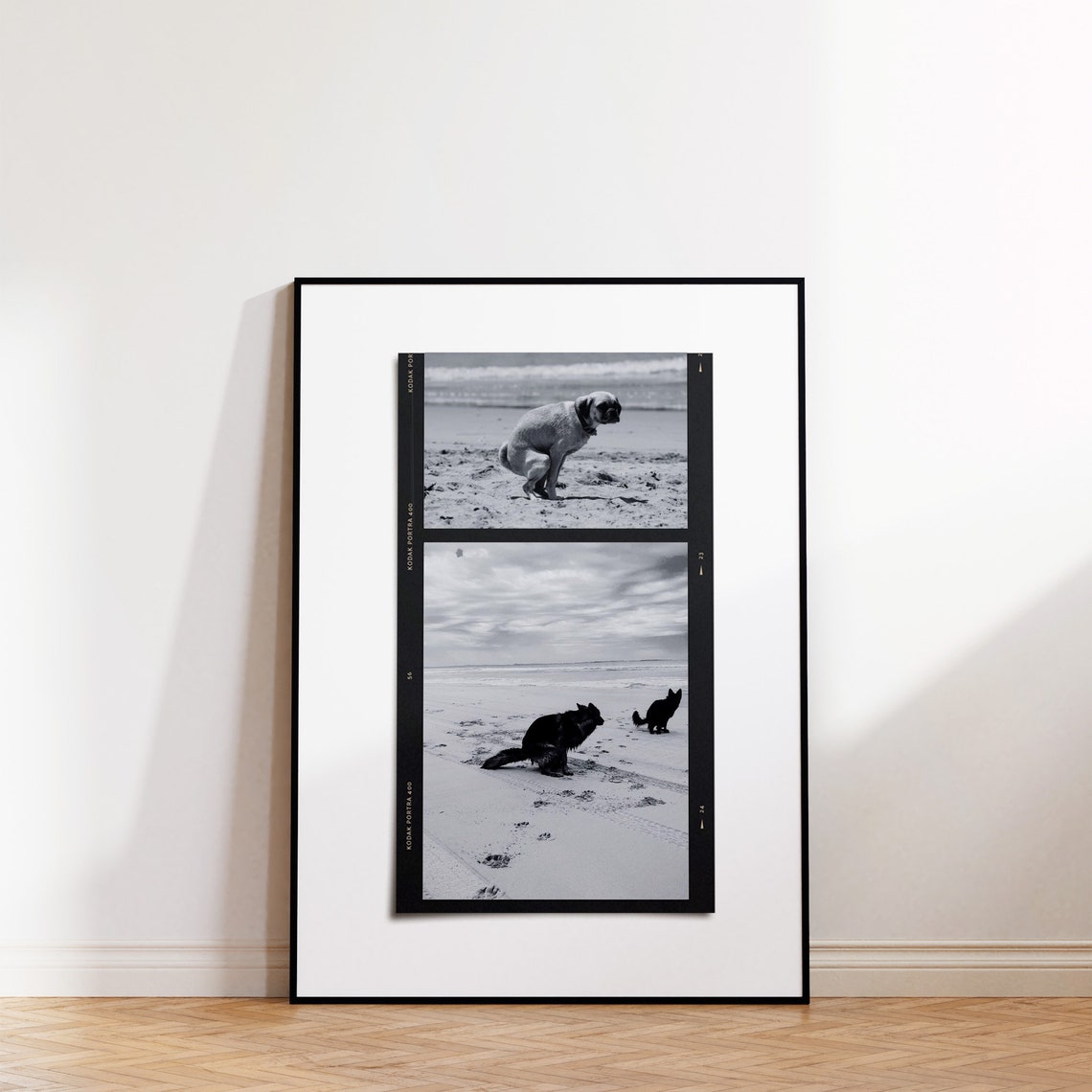 Funny Dog Pooping Film Collage Art Poster Bathroom Humor Decor