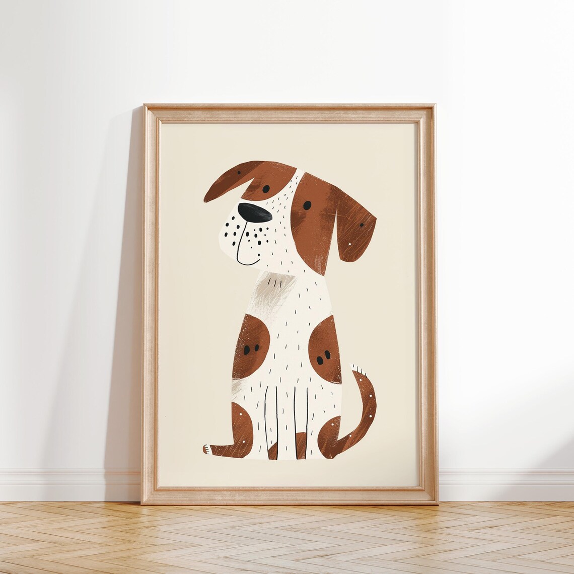 Cute Spotted Dog Nursery Puppy Kids Room Animal Illustration Poster - Image 2