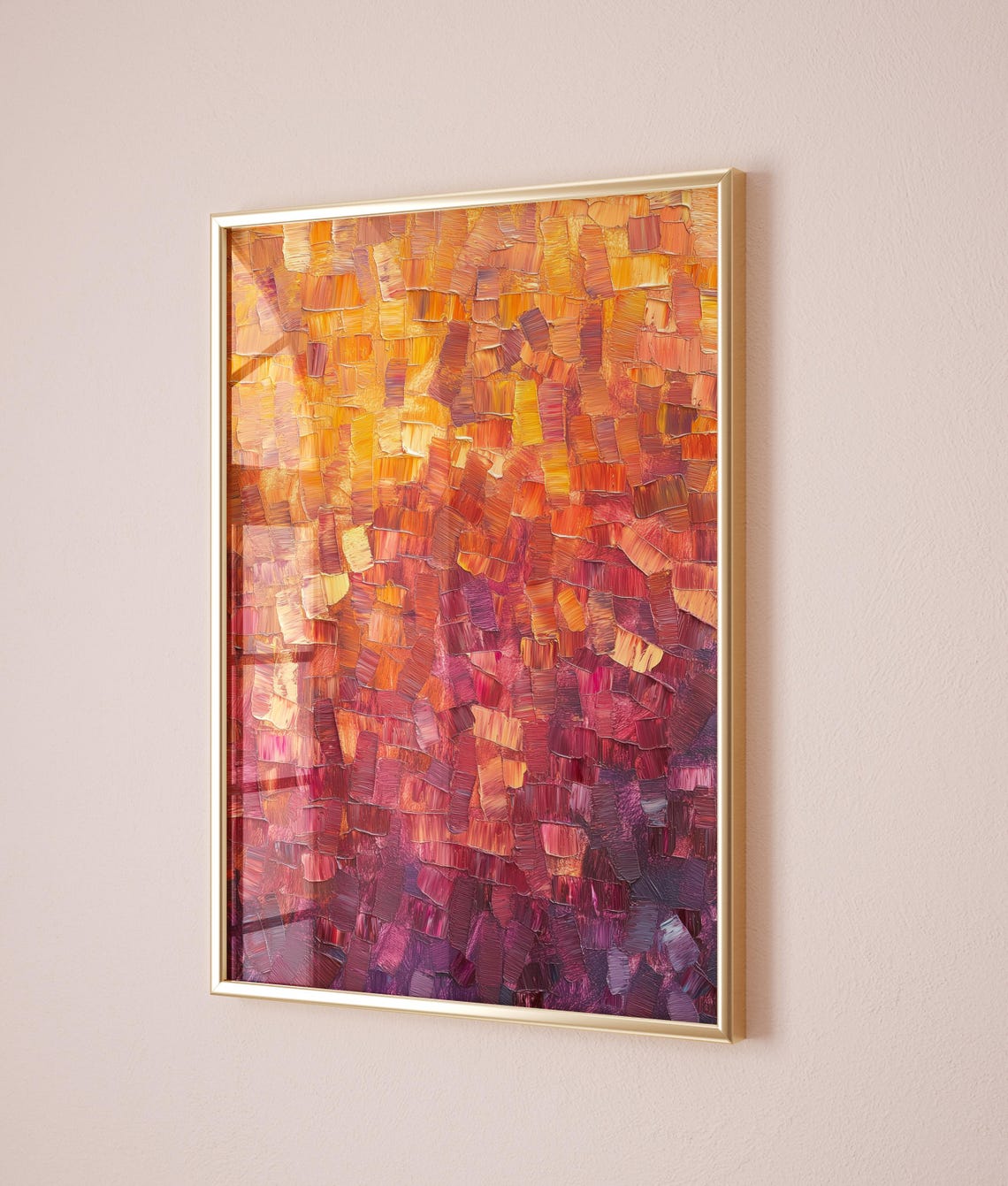 Fiery Sunset Orange Red Magenta Textured Abstract Ombre Poster - Image 2
