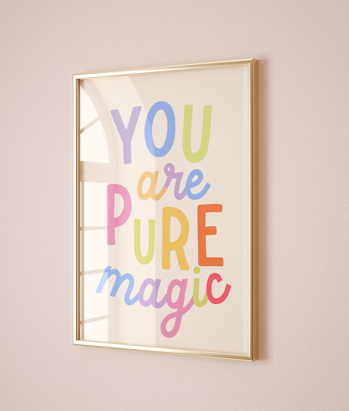 You Are Pure Magic Wall Art Kids Room Decor Motivational Typography Art Playroom Poster Playroom Decor Kids Room Wall Art - Image 2