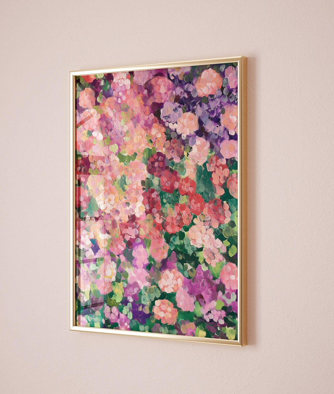 Colorful Pink Purple Abstract Floral Blossom Garden Wall Poster - Image 2