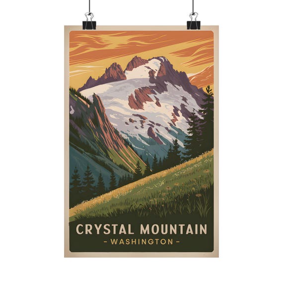 Crystal Mountain Washington Vintage Travel Poster