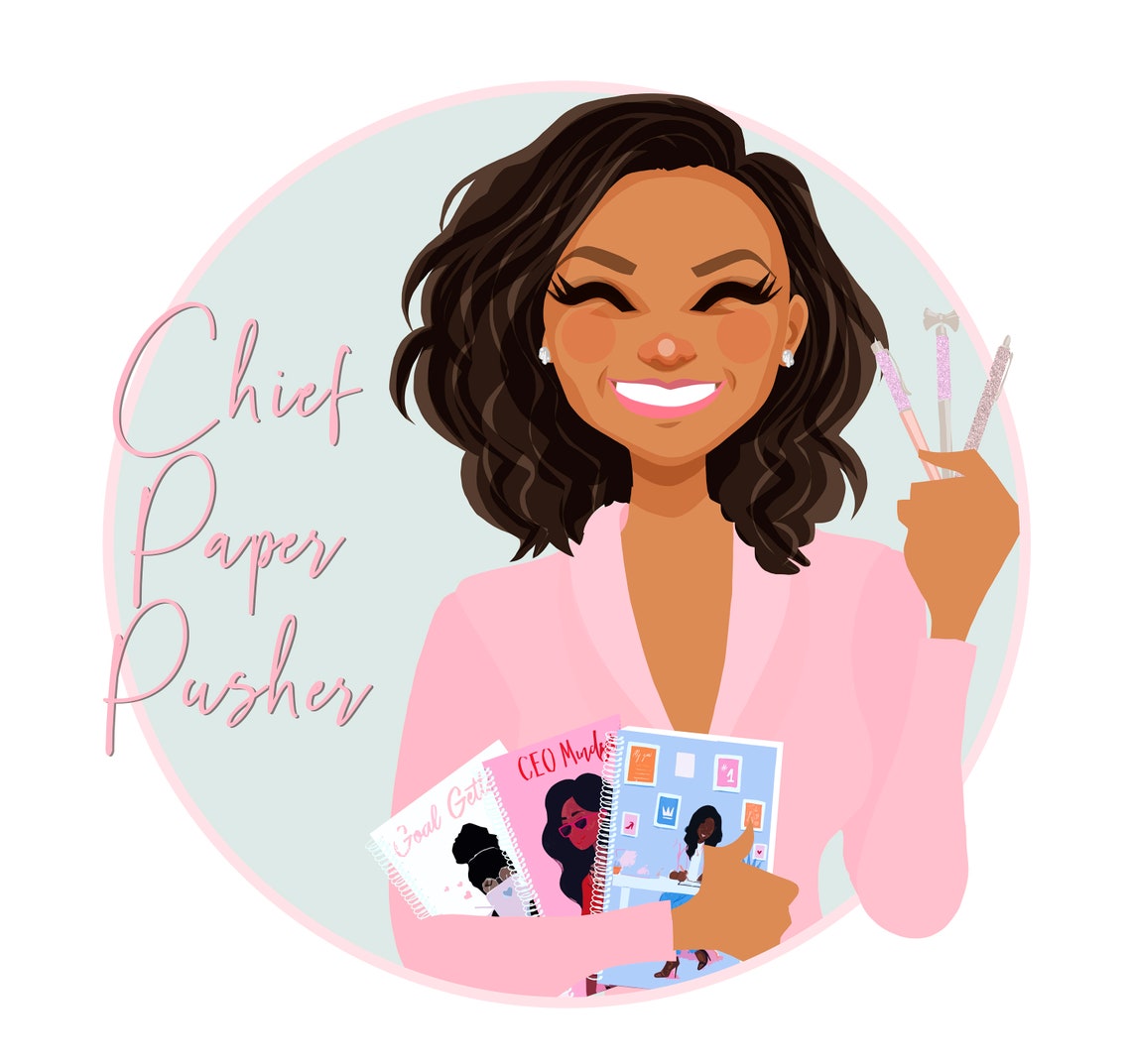 Chief Paper Pusher Custom Logo Portrait Planner Headshot Poster