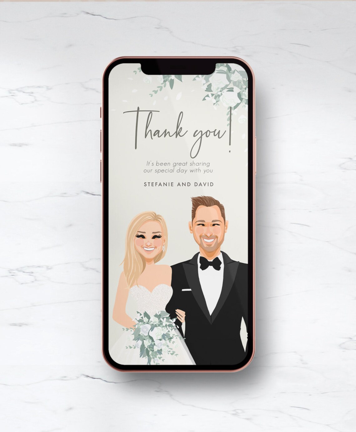 Wedding Invitations Set, Personalized Custom Portrait - Image 2