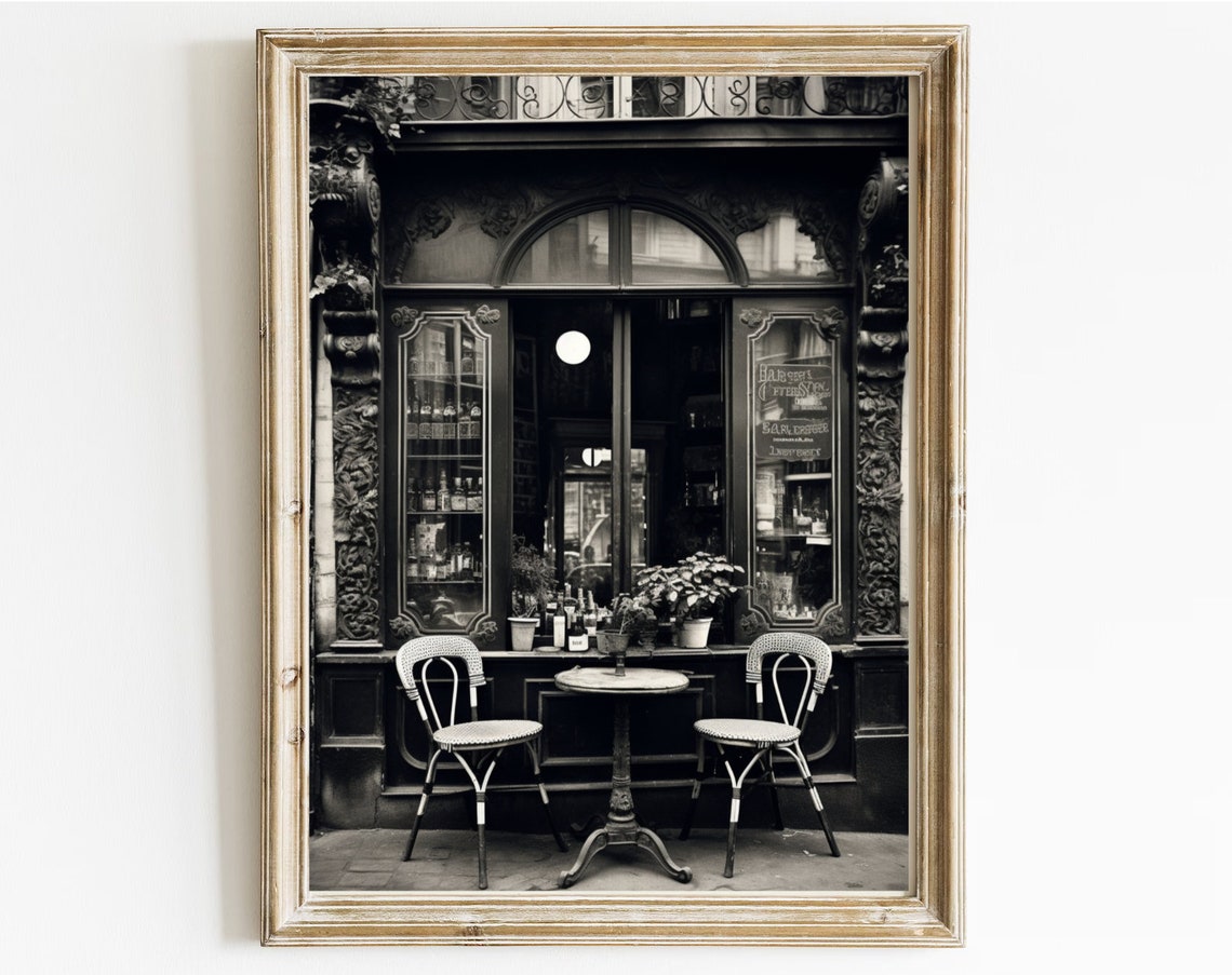 Paris Bistro Parisian Cafe European City Print French Travel Poster Art City Portrait Vintage Photography - Image 3