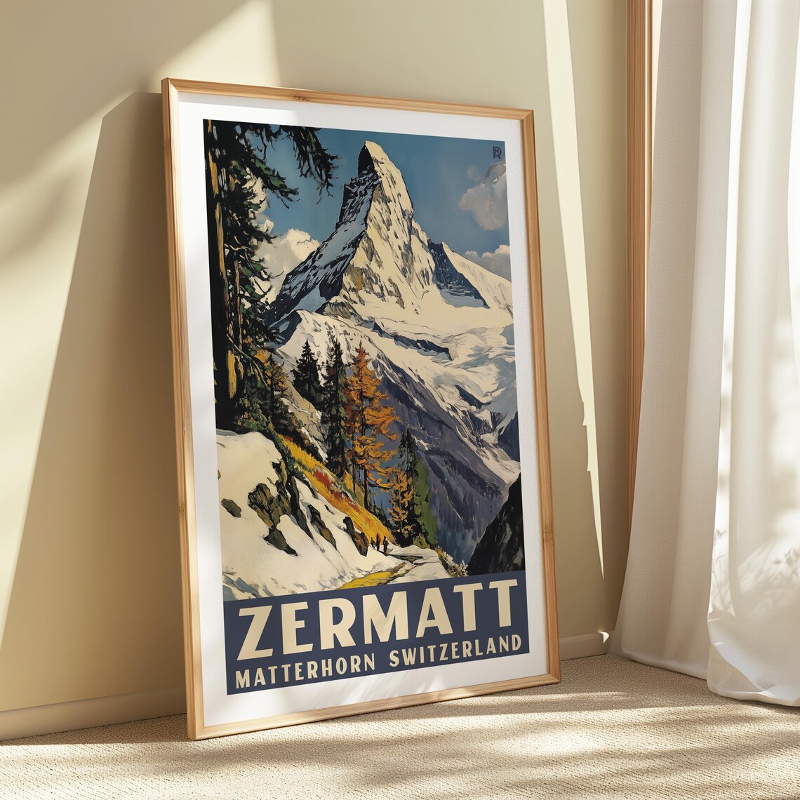 Matterhorn Vintage Swiss Alps Travel Poster - Image 2