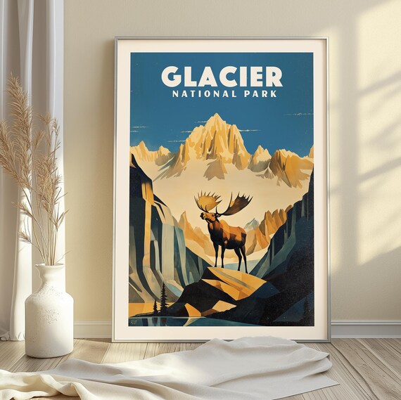 Rocky Mountain National Park Vintage Poster Scenic River Landscape Retro Art Print