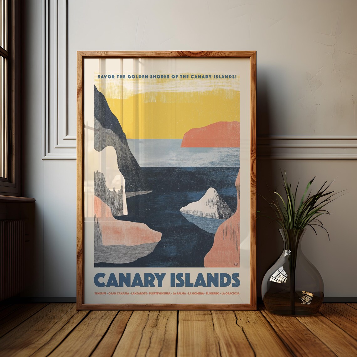 Canary Islands Vintage Travel Poster Golden Shores Island Archipelago - Image 3