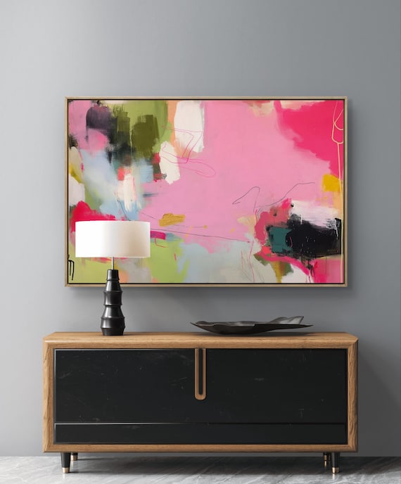 Colorful Abstract Art Print Large Neutral Wall Decor Original