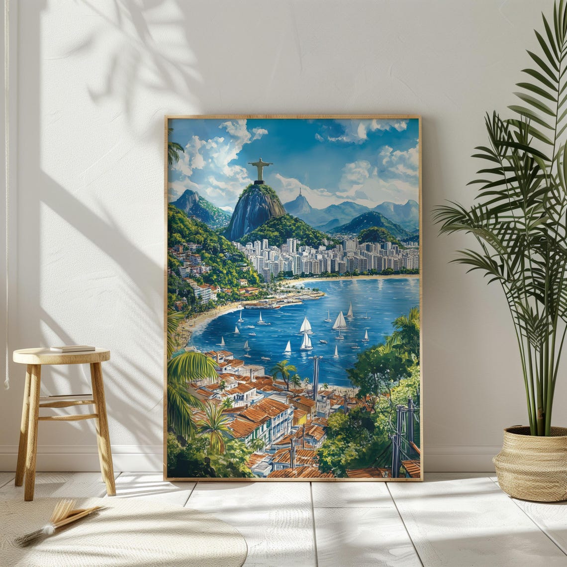 Rio De Janeiro Watercolor Travel Poster, Christmas - Image 3