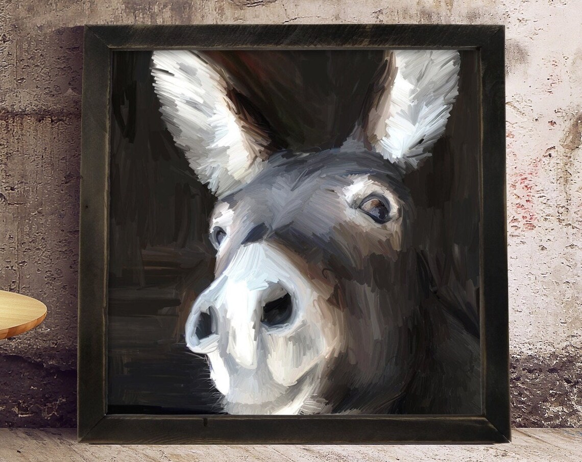 Donkey Face, Farmhouse Style Farm Animal Art Print - Image 4