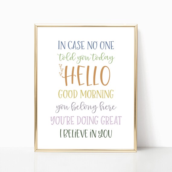 In Case No One Told You Today Retro Rainbow Classroom Quote Wall Art