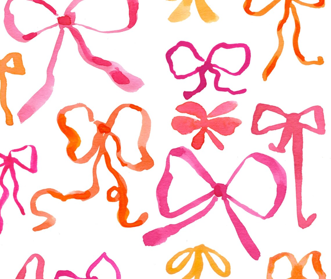 Ribbons Watercolor Art Print, Girls Room Nursery Decor - Image 2