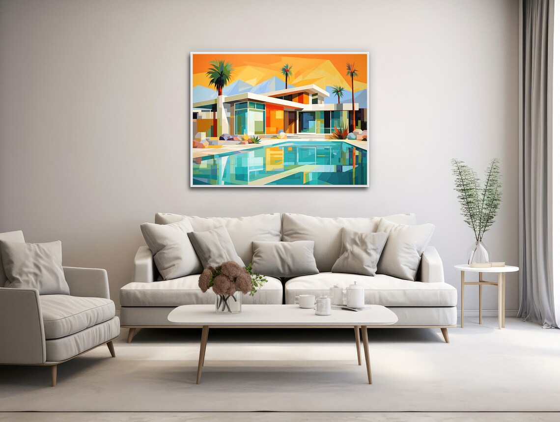 Palm Springs Mid-Century Architecture Abstract Art Print - Image 3