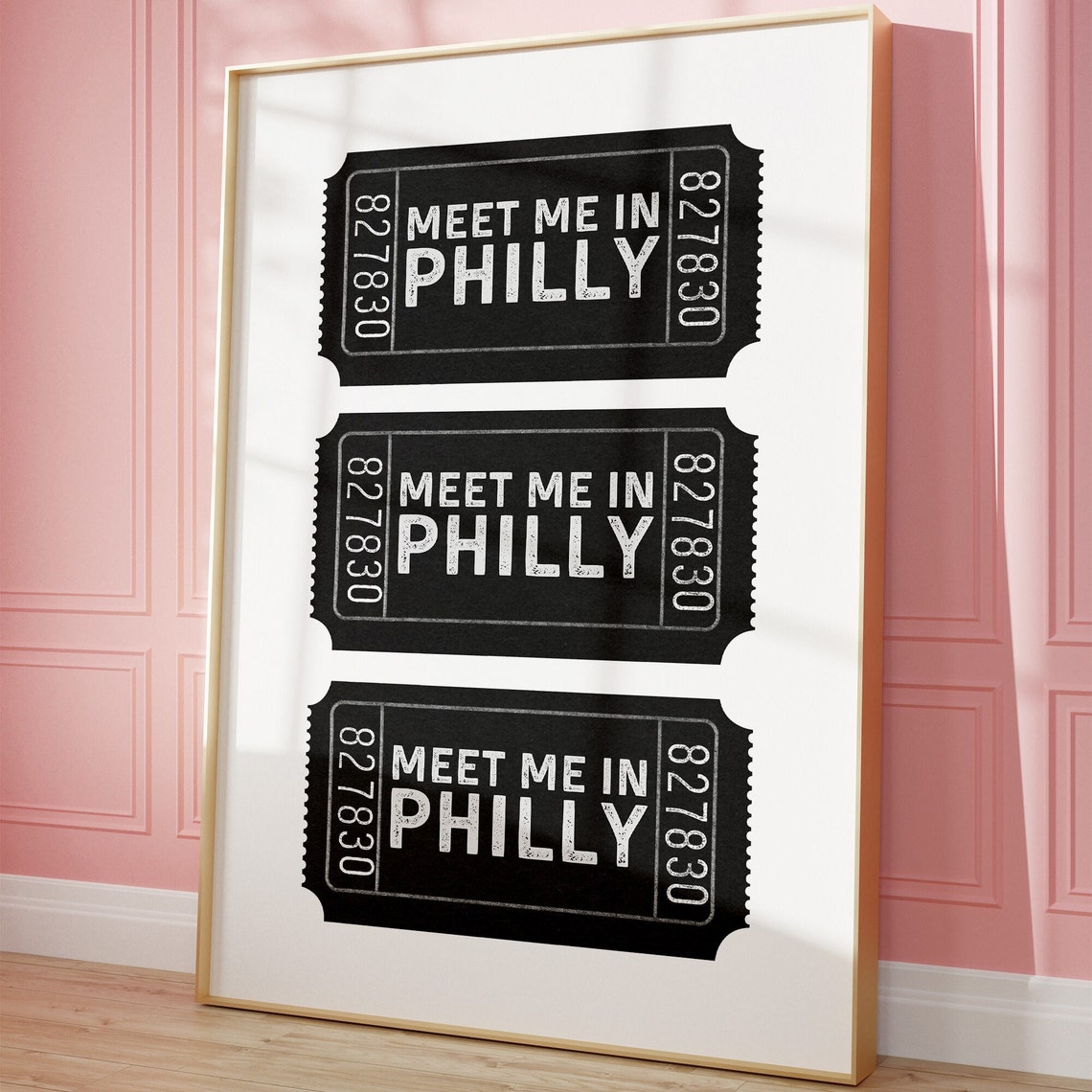 Meet Me In Philly Vintage Ticket Stubs Typography City Pride Poster