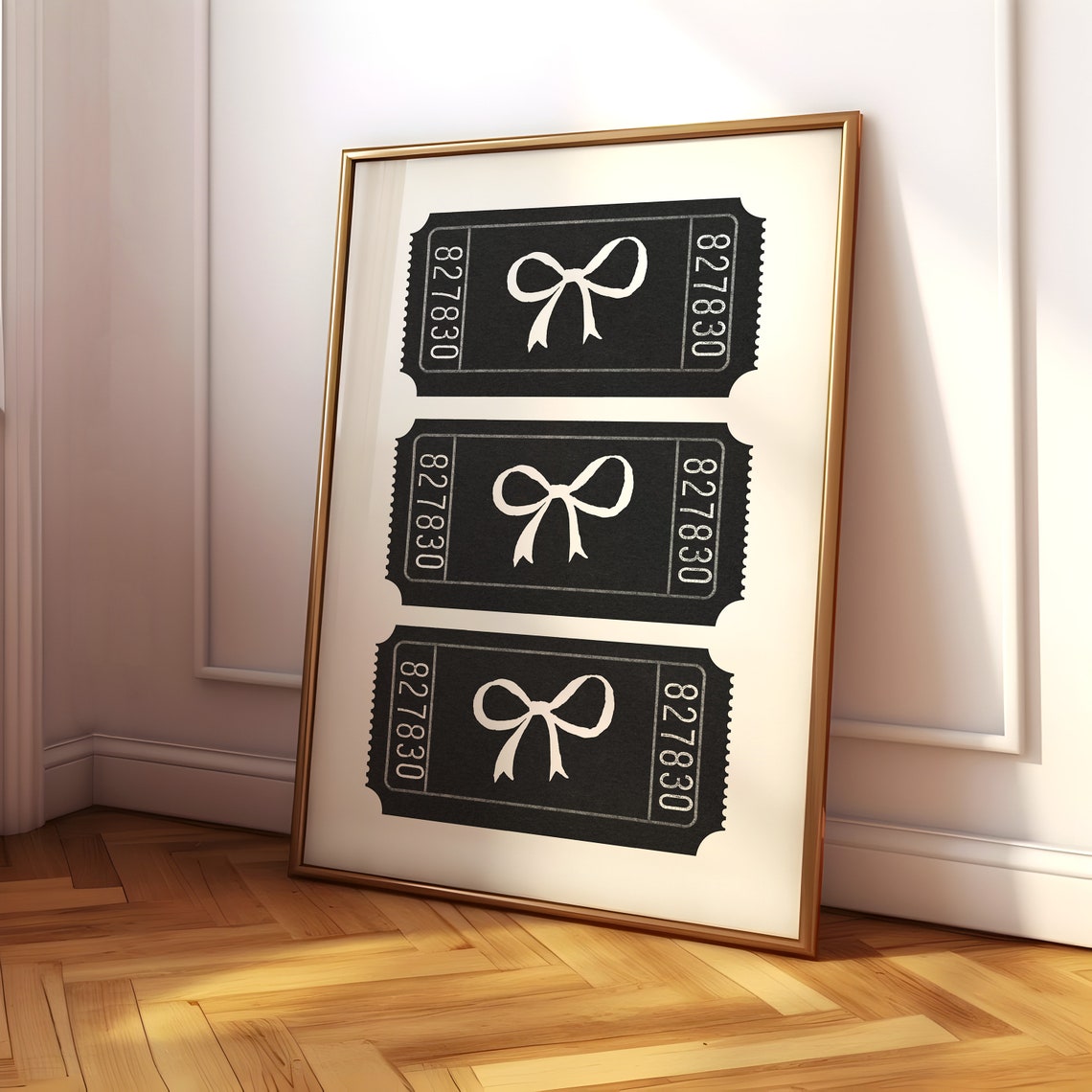 Three Black Bow Tickets Coquette Balletcore Girly Decor Poster - Image 5