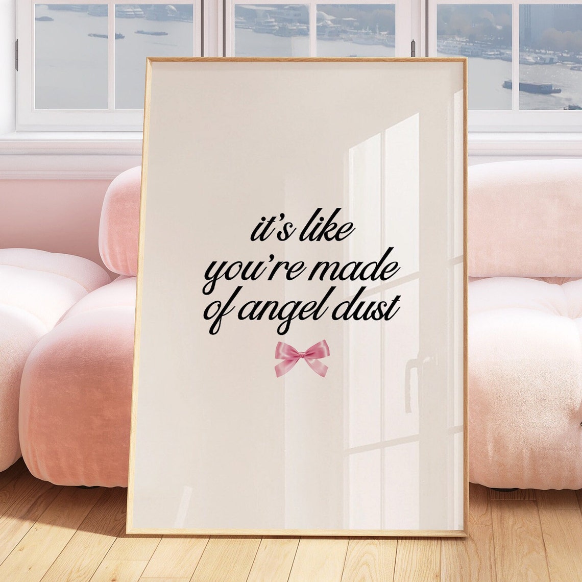 Angel Dust Quote Pink Bow Coquette Script Girls Room Decor Poster